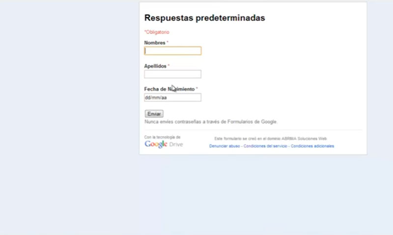 Formularios de Google - Abrima Soluciones Web